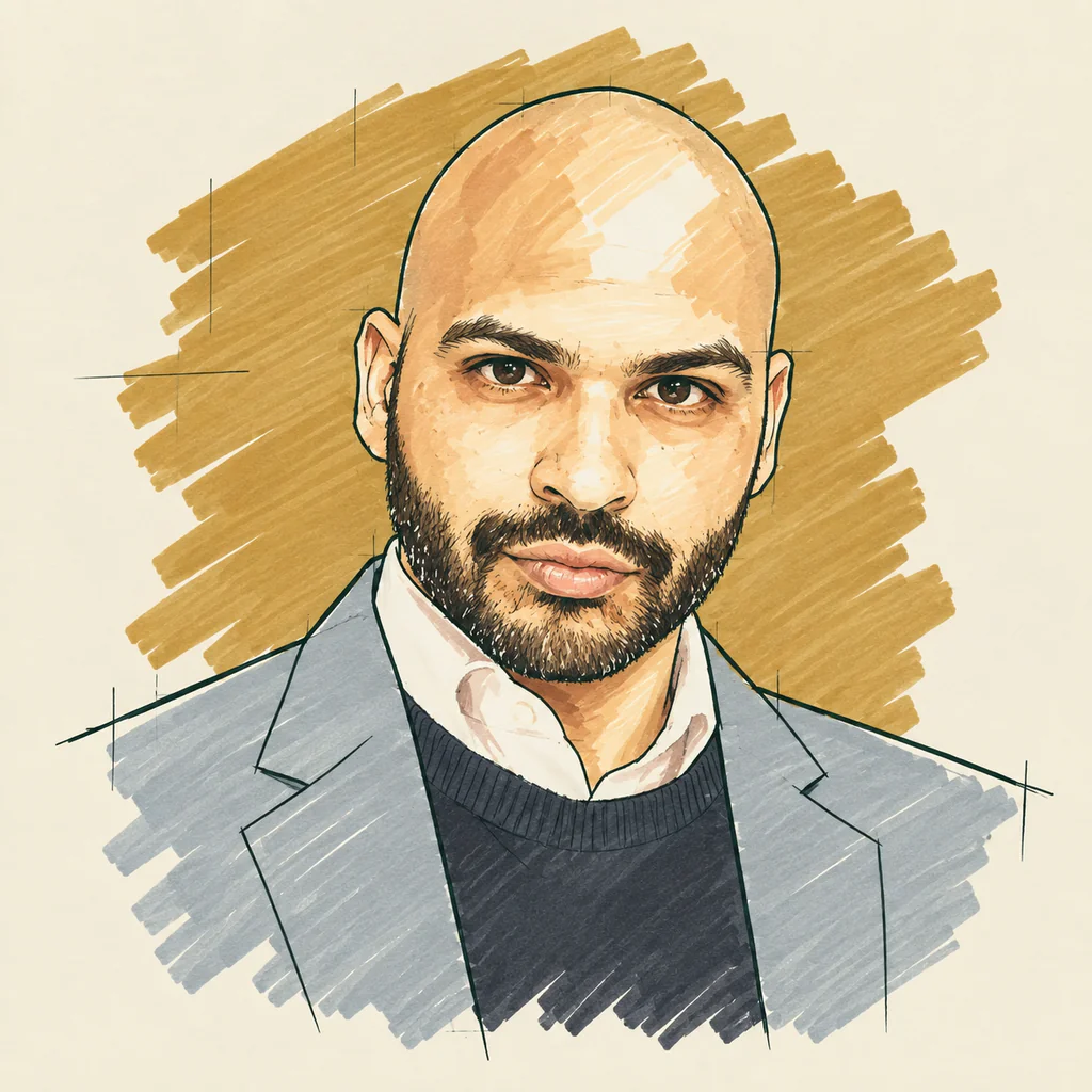 Marker-sketch portrait of Brandon Aday, founder of Aday Interactive, Inc.