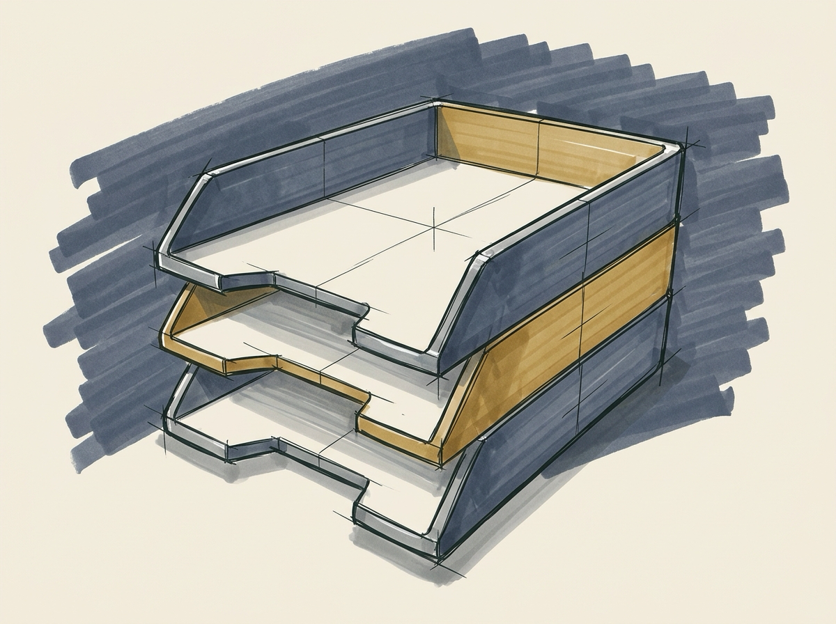Marker sketch of a vintage adding machine with a blank paper tape