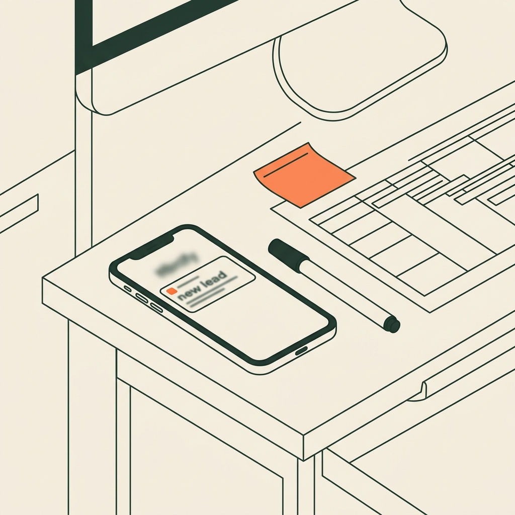Line illustration of a marketing and creative agency studio
