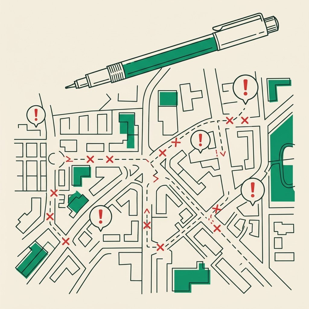 Line illustration of a multi-location franchise brand