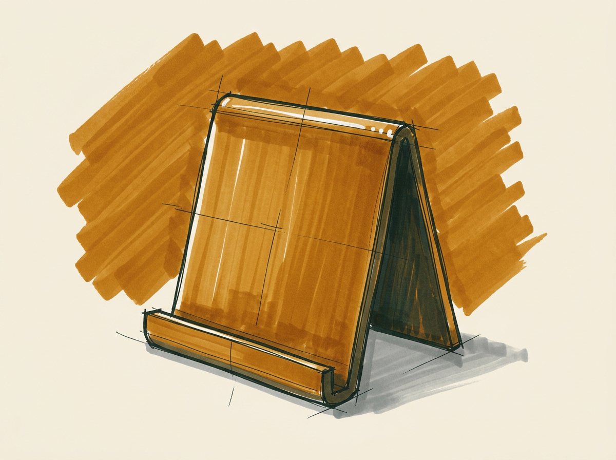 Marker sketch of a brass hotel desk bell with a domed top