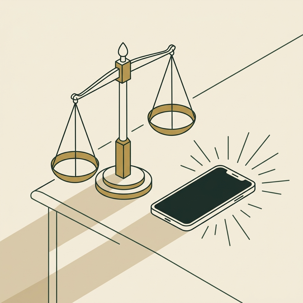Line illustration of a law firm office