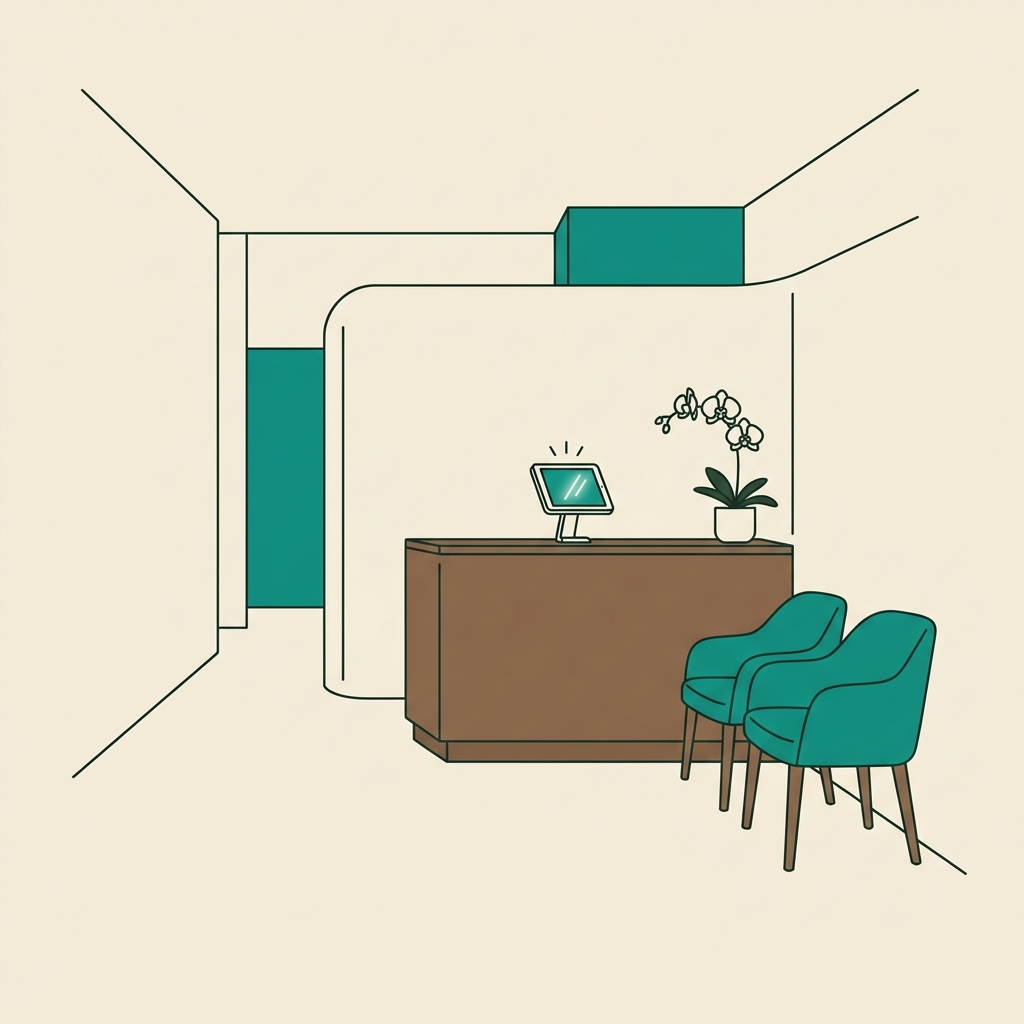 Line illustration of a medical or dental practice
