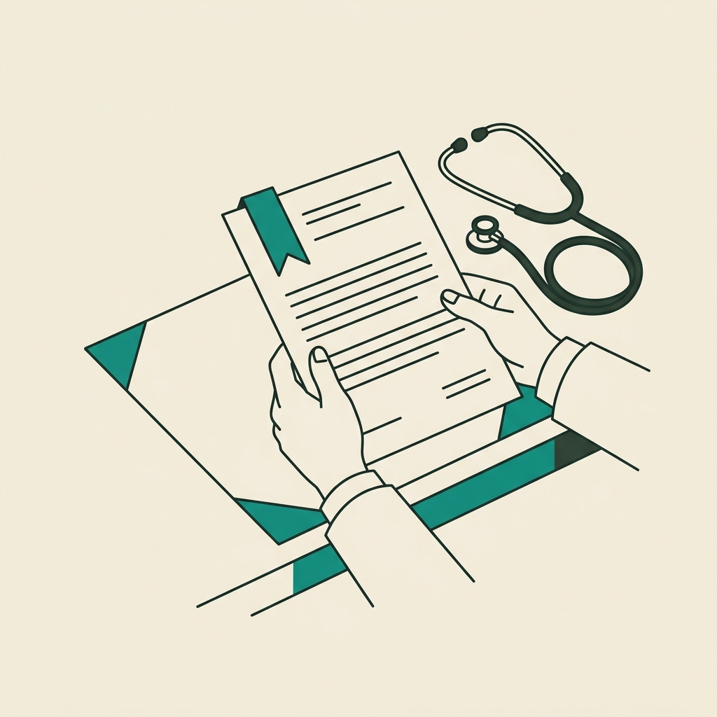 Line illustration of a medical or dental practice