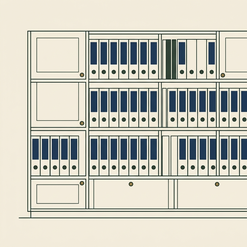 Line illustration of a wealth management office