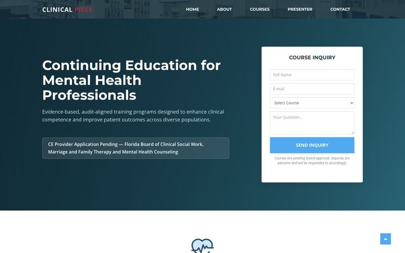 Clinical Piece continuing education platform homepage