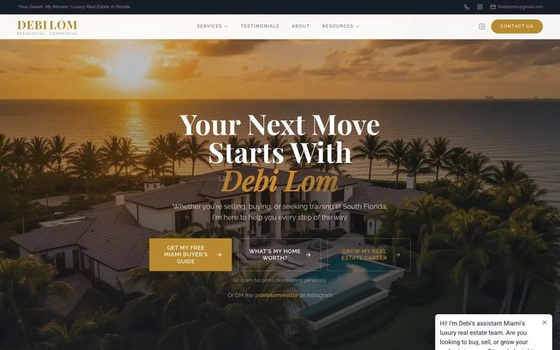 Debi Lom Real Estate homepage, rebuilt as server-rendered pages