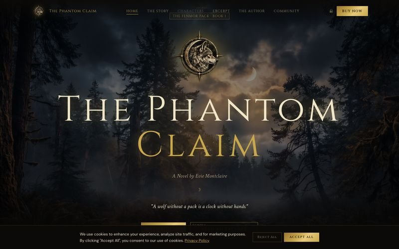 The Phantom Claim book launch site homepage