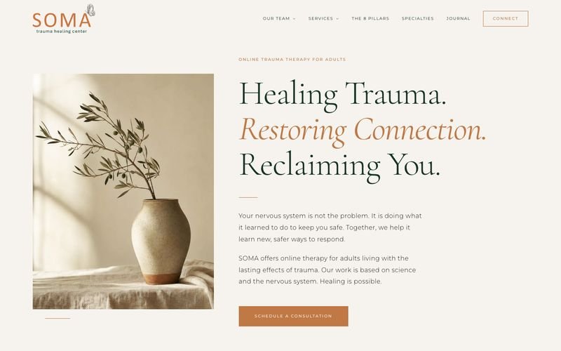 SOMA Trauma Healing Center homepage