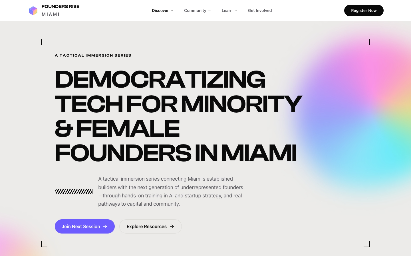 Founders Rise Miami hero screenshot