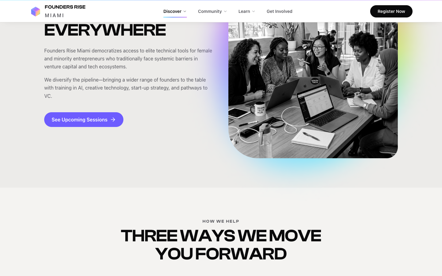Founders Rise Miami program section screenshot